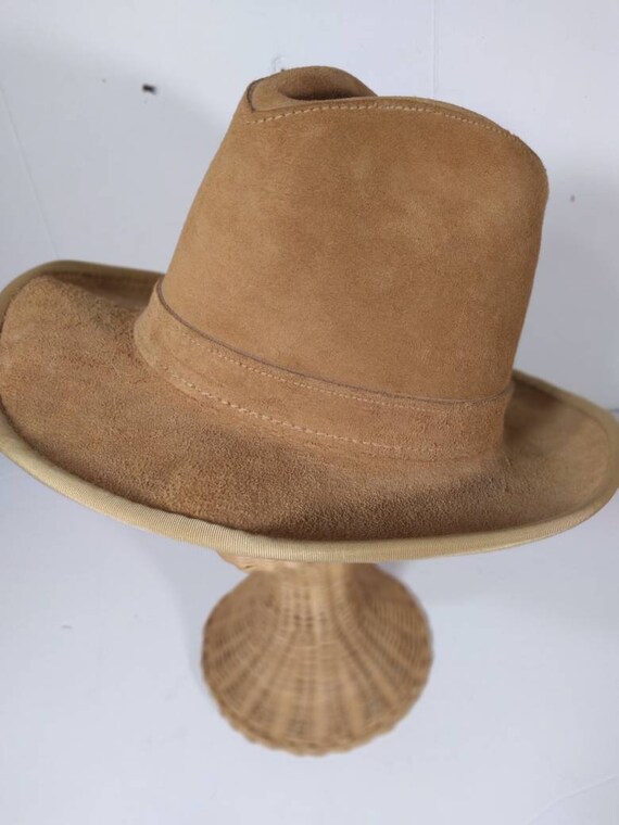 Western Hat, Leather Hat, Hat Size 7 1/4 - image 2