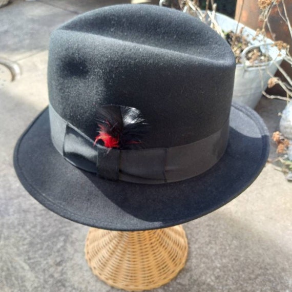 Fedora, Black Fedora Hat, 1990's Dorfman Pacific … - image 7