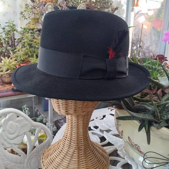 Fedora, Black Fedora Hat, 1990's Dorfman Pacific … - image 4