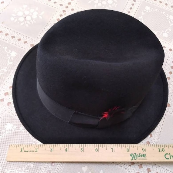 Fedora, Black Fedora Hat, 1990's Dorfman Pacific … - image 3