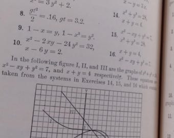 Antique 1911 Algebra Textbook, Hawkes Luby Touton