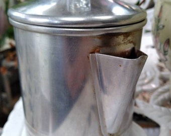 Stove-top Percolating Coffee-Pot, Retro Aluminum Coffee-Maker