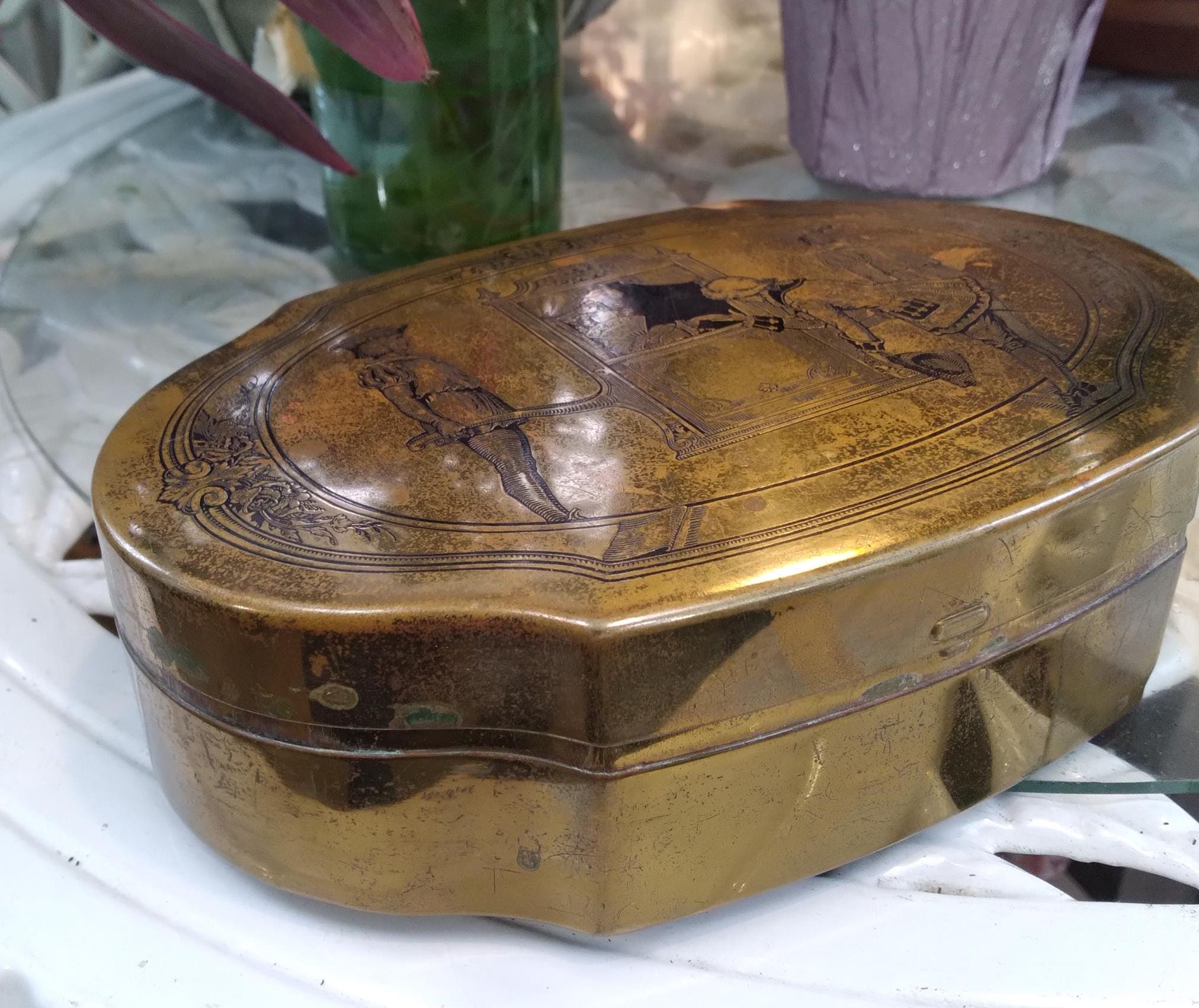 Schrafft's アンティーク金属製ボックスTin缶