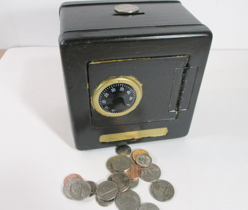 Coin Bank Safe Coin Bank Old Safe Combination Piggy Bank Etsy