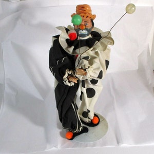 Clown Doll, Hobo Clown, Sad Clown Doll, Balloon Holding Clown, Vintage Clown Doll image 8