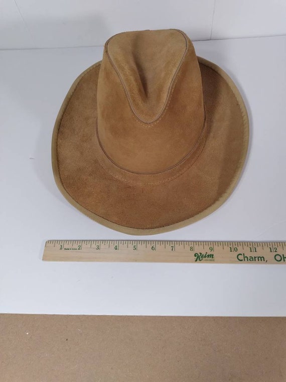 Western Hat, Leather Hat, Hat Size 7 1/4 - image 4