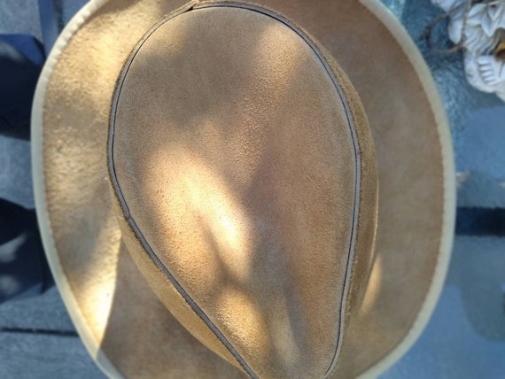 Western Hat, Leather Hat, Hat Size 7 1/4 - image 6