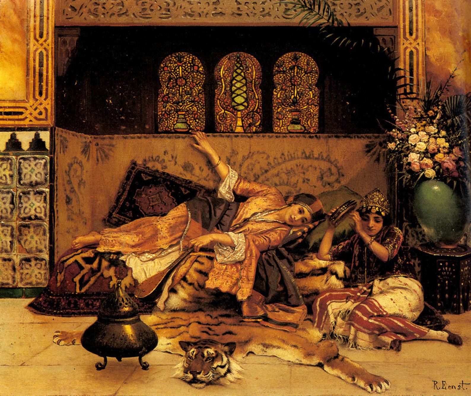 Картина гарем. Rudolf Ernst (1854−1932).