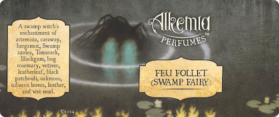 Feu Follet (swamp Fairy) Perfume - Artemisia, Bergamot, Azalea, Incense,  Rosemary, Vetiver, Patchouli, Oakmoss, Tobacco, Leather, and Mud