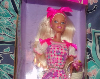 vintage Easter  Barbie special edition  doll new in original box with basket