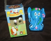 vintage novelty blue elephant am transistor radio in original box light up eyes works great