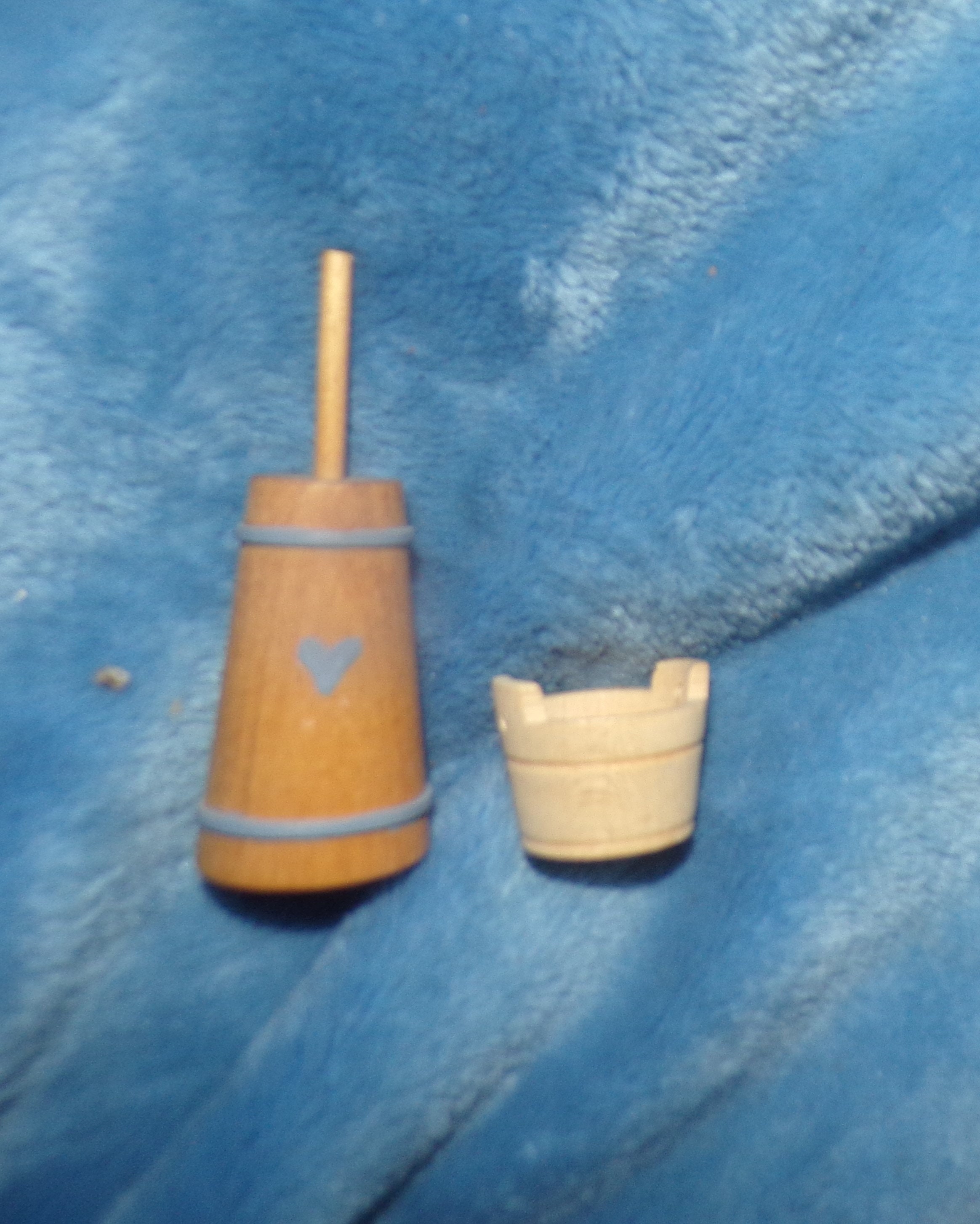 Dollhouse Miniature Butter Churn - 1:12 Scale Stenciled Wooden Accessory For Miniature Settings - View #3