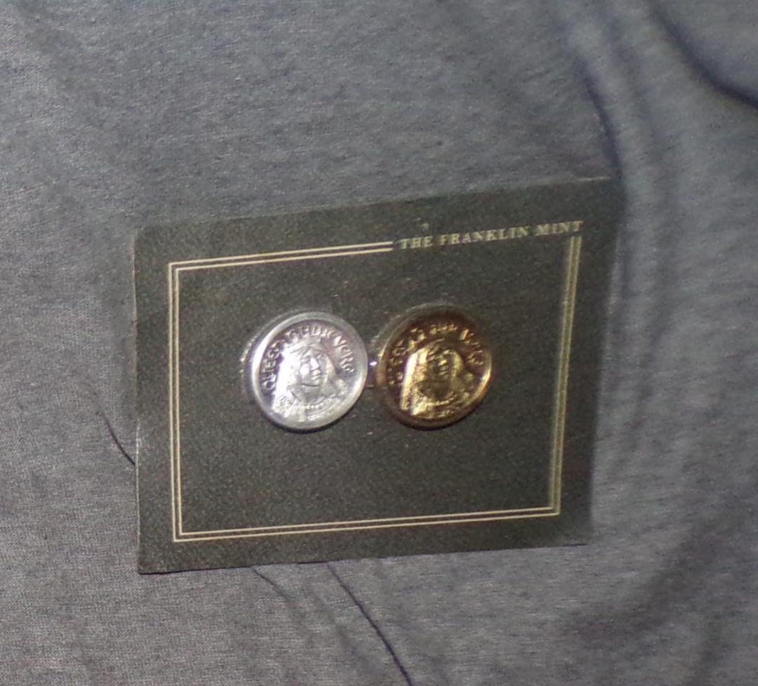 The Franklin Mint Set of Two King Arthur Queen Guinevere Coin Game