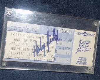 Trump Plaza World Heavyweight boxing match Holyfield Vs Foreman April 19 1991   ticket stub signed by Holyfield