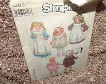 vintage Simplicity  girls size 3  dress and pinafore pattern 7835