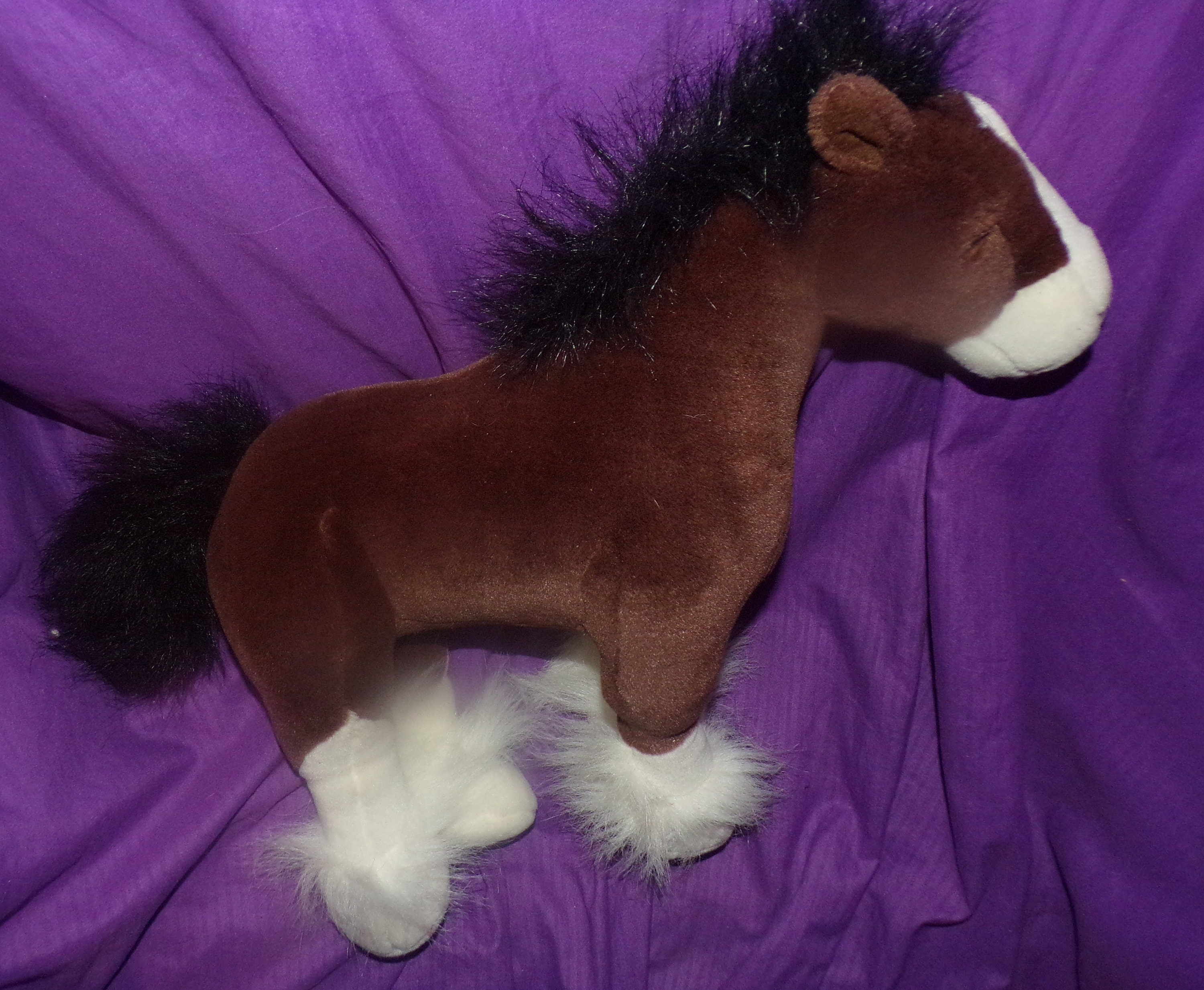 ヴィンテージパペット。 Vintage 90s Gund Clydesdale Horse Plush Brown Horse Stuffed