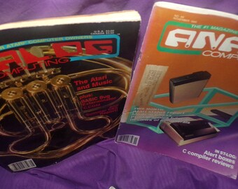 vintage lot of 2 Atari Analog Computing magazines Nov 1986 and Aug 1985