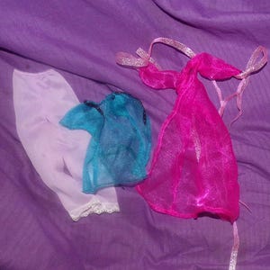 vintage Barbie fashions lot of 3 lingerie 2 robes pants