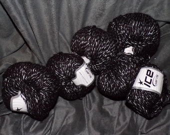 lot of 5 Ice Sale Winter black and grey mohair acrylic blend   yarn skiens