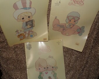 vintage lot of 3 Precious Moments Gloria and Pat patterns and charts