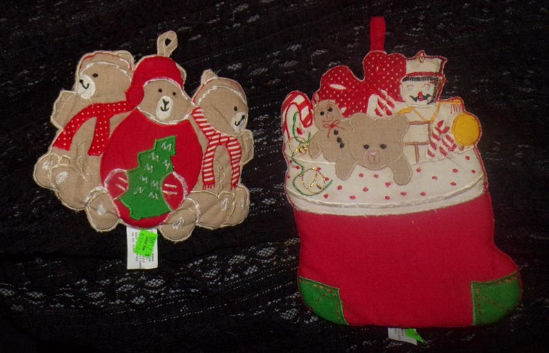 SewUniquelyYoursShop Quilted Teddy Bear Pot Holder