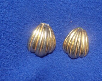 vintage marked  Givenchy  Paris New York dome gold tone clip  earrings