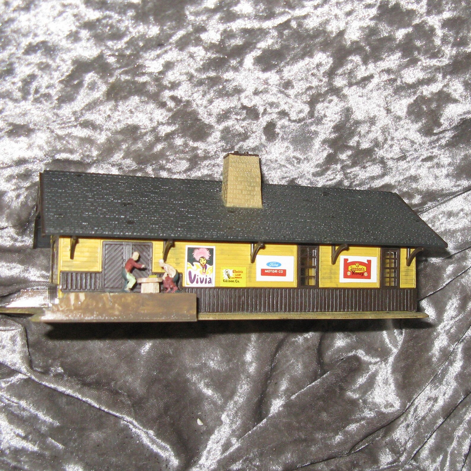 Vintage Antique Scale Model Store With Benches Table People Etsy