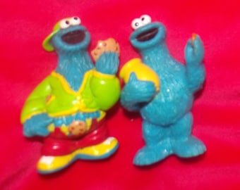 Sesame Street cookie monster lot of 2  cake topper pvc figures
