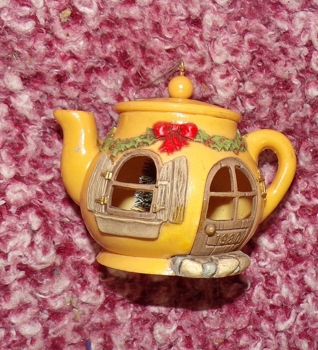 Vintage Hallmark1980 Hallmark Teapot Chipmunk House Christmas Ornament