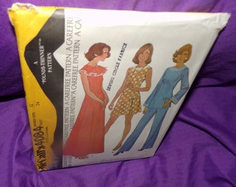 Vintage McCall’s 1970s dress, top and pants pattern 4084 uncut size 12