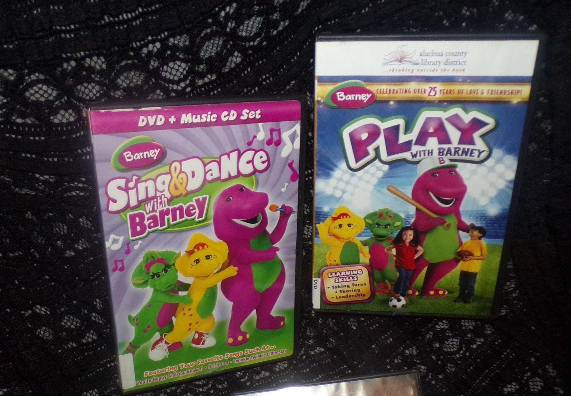 Vintage Lot of 2 Barney Dvds Sing and Dance With Barney Dvd Cd Set