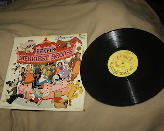 vintage Disneyland Walt Disney Merriest Songs lp album