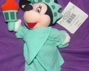 vintage plush Minnie as the Statue of Liberty  with tags in original plastic