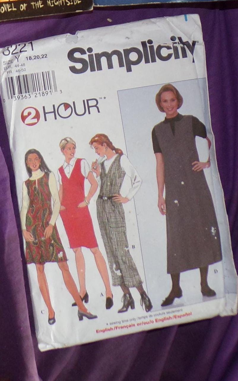 Simplicity 8221 Size 18 20 22 Jumper Pattern UNCUT - Etsy