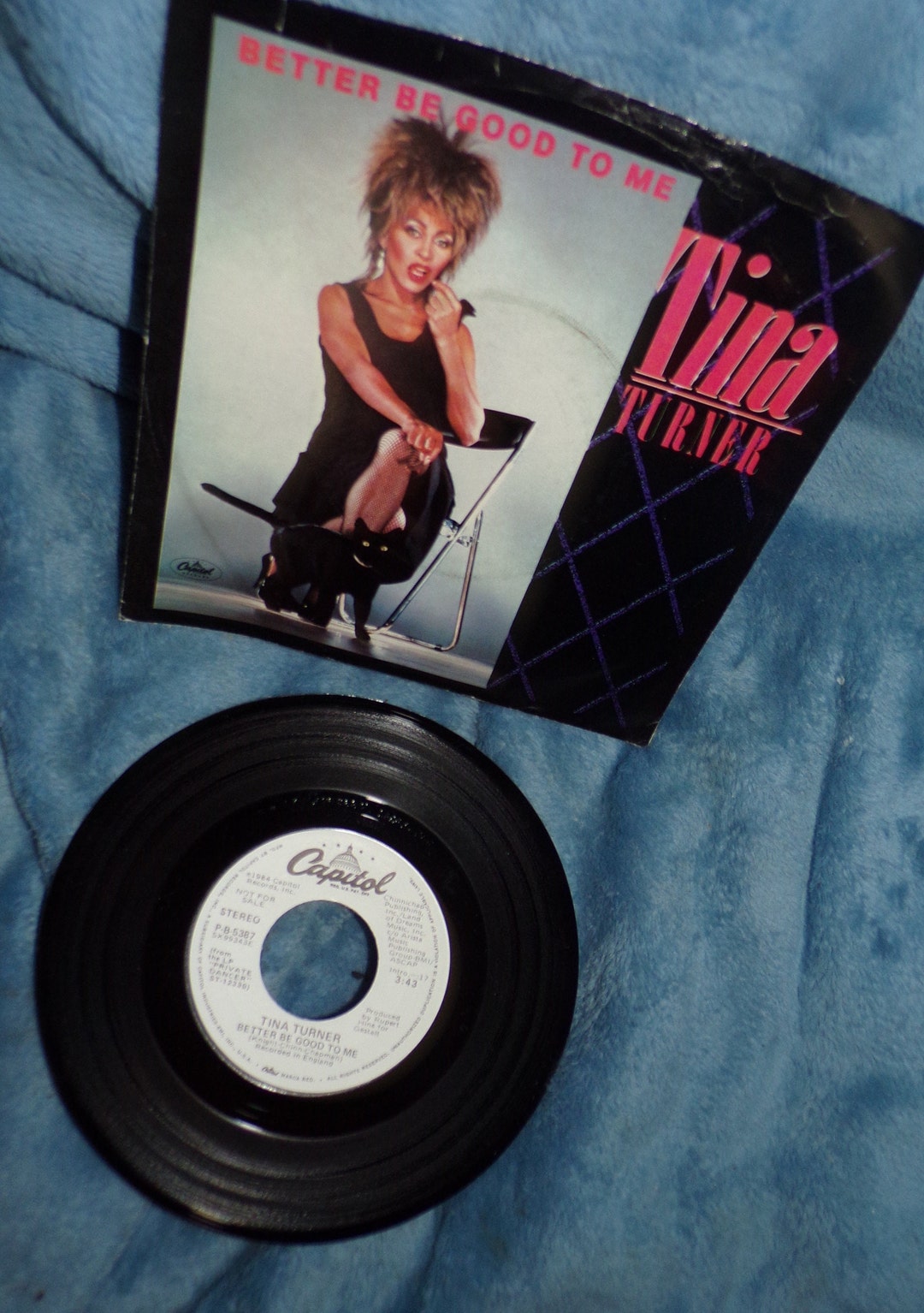 Vintage 45 Rpm Record Tina Turner Better Be Good to Me / When I Was