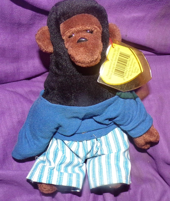 Purple Monkey Beanie Baby TY Beanie Baby Congo Monkey In Outfit