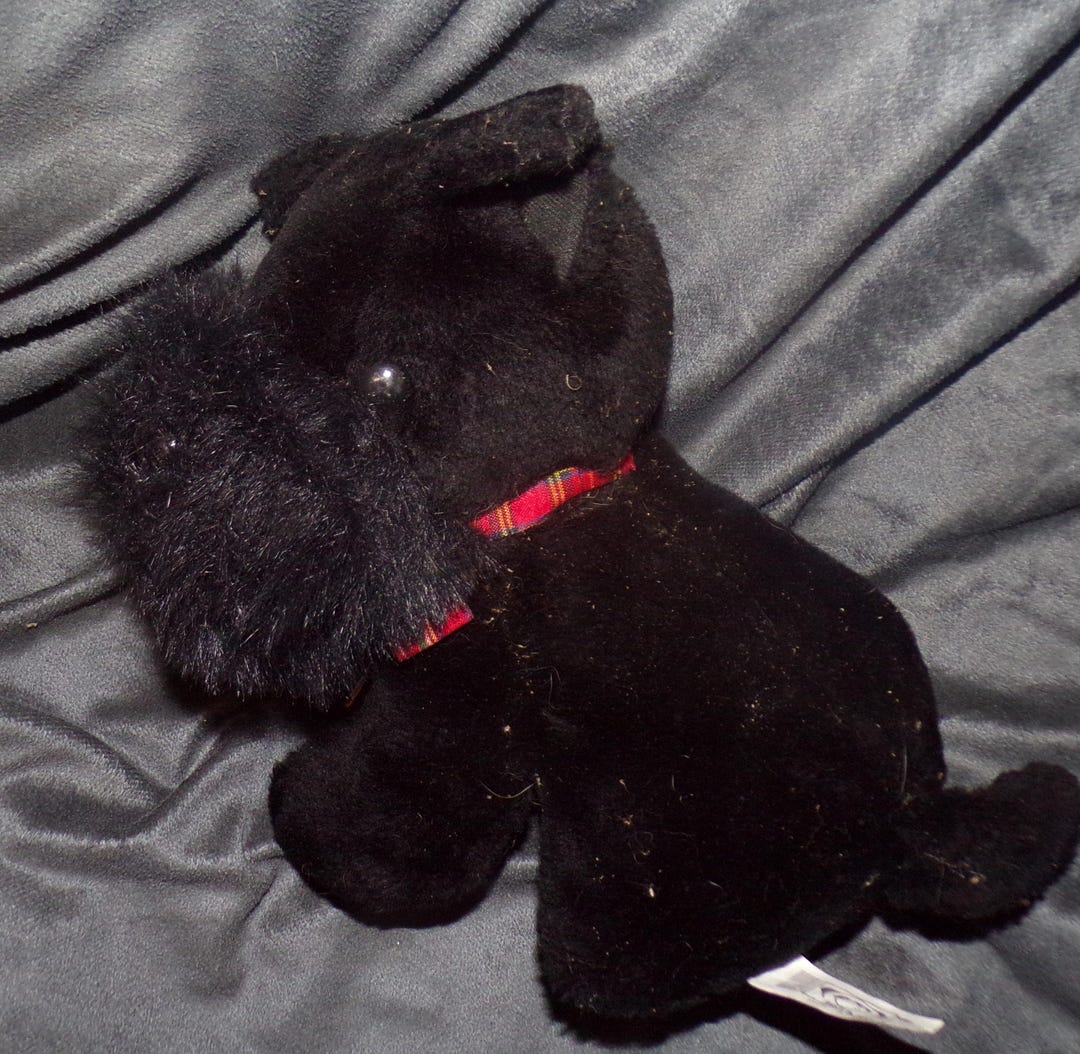Vintage Plush Black Scottie Puppy Dog Plush Scottish Terrier Stuffed ...