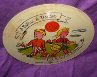 Disco de vinilo antiguo para niños A Dillar A Dollar Hot Cross Buns Baa Baa Black Sheep Disco de vinilo para niños con imágenes Decoración de guardería