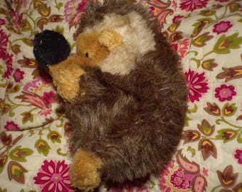 Rare Merrythought Hedgehog With Furry Nose - Vintage Ironbridge