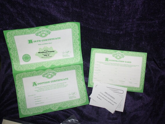 cabbage patch certificate