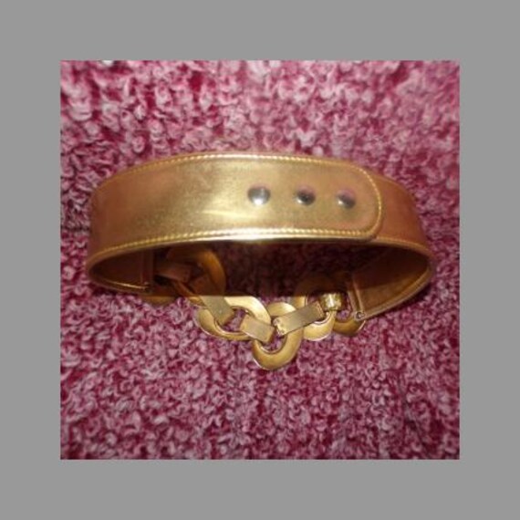 Vintage Captiva Leather & Brass Link Belt 33 display picture 1