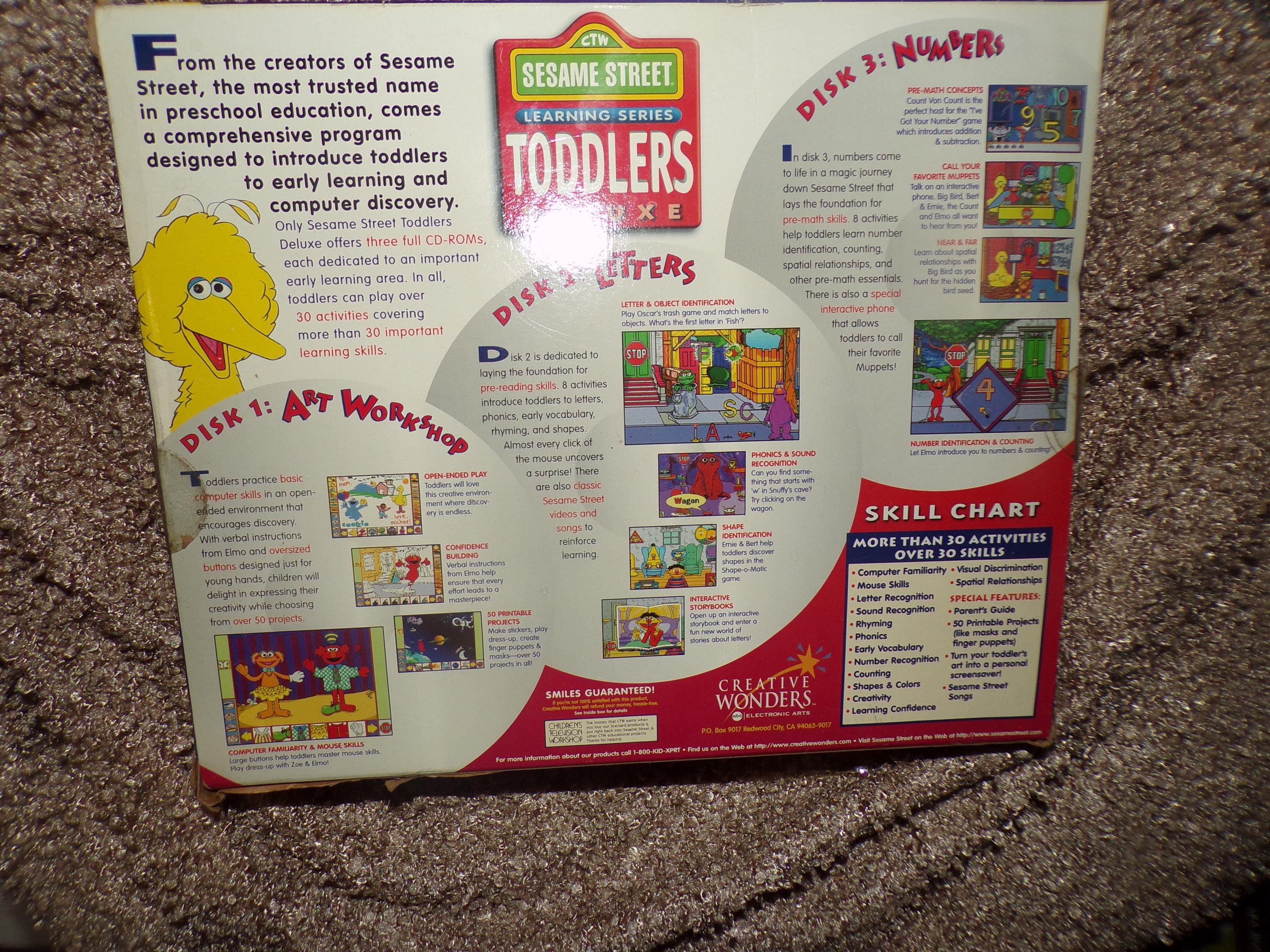 Sesame Street: Toddlers Deluxe PC CD Learn Read Letters Count Numbers ...