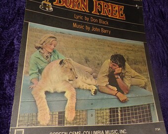 1966 Born Free movie    picture cover   sheet music