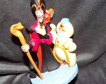 Figura de PVC vintage de Walt Disney, Aladdin, Jafar y Sultán, para tarta.