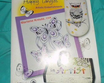 Marlene's Happy Tangles artistic embellishments painting book