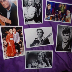 Lote 6 fotografías de George Jones Willie Nelson Tammy Wynette más