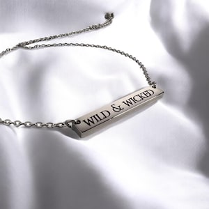 Wild & Wicked Engraved Bar Necklace