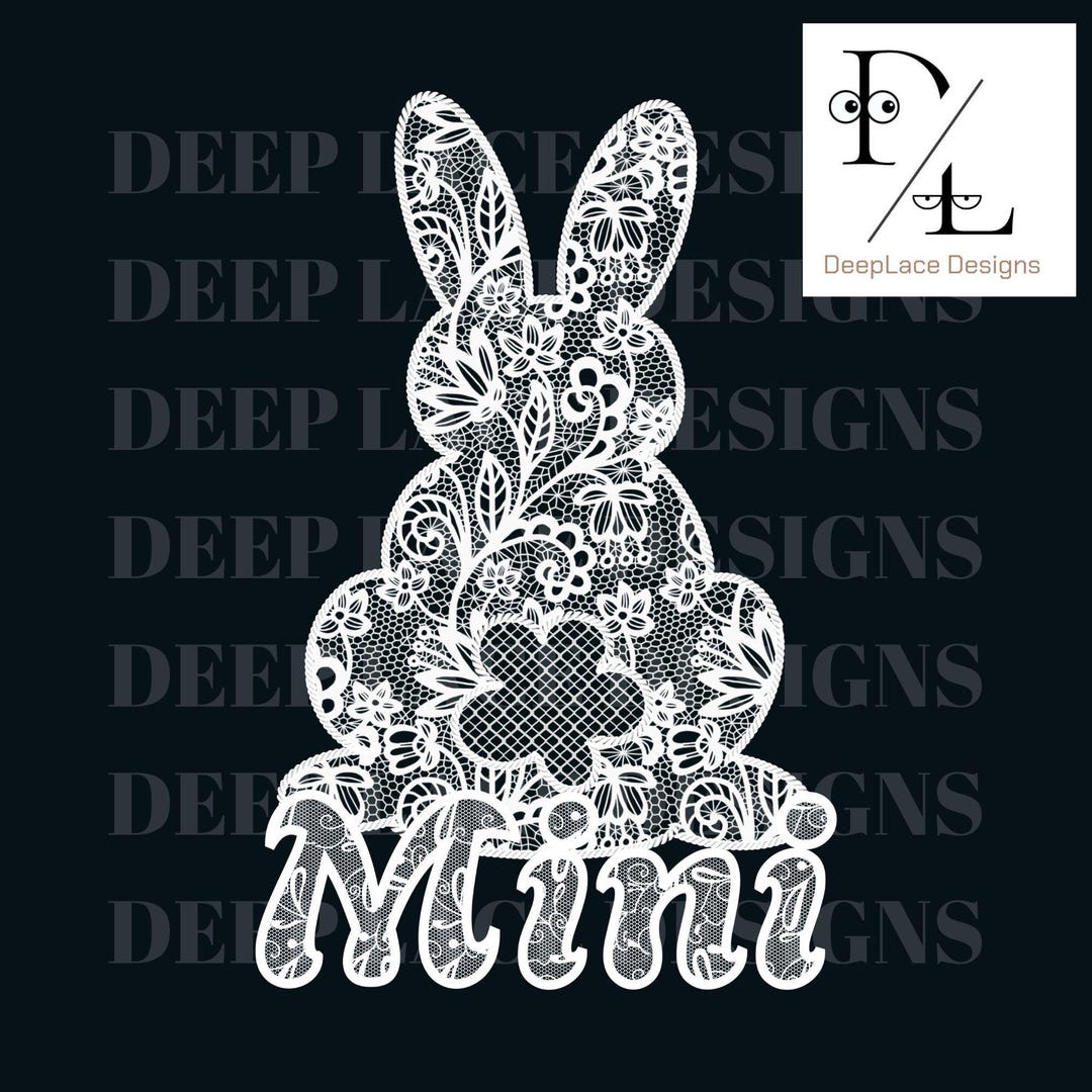 Lace Bunny Mini PNG, Easter Bunny Clipart, Floral Lace Rabbit ...