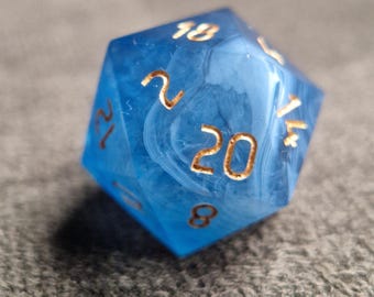 Zestaw kości żywicznych DnD TTRPG „Blue Agate”