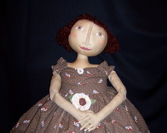 by,Dumplinragamuffin,#212 Primitive doll,Halloween,black pumpkin doll PATTERN